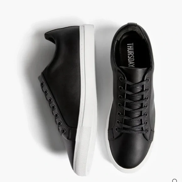 Thursday Boot Company Black Leather Sneakers, Like New, Men’s Sz 9.5 - Picture 1 of 16